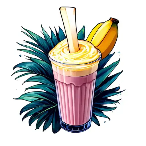 BANANA shake tattoo design idea