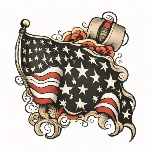 black american flag half sleeve tattoo design idea