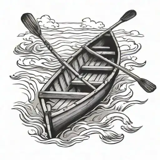 oars of a row boat tattoo design idea