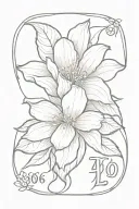 stamp with a bitterroot flower inside that says 406 tattoo design idea