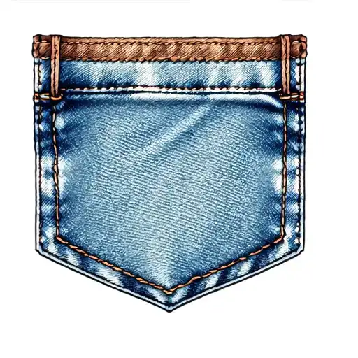a blue denim pocket tattoo design idea