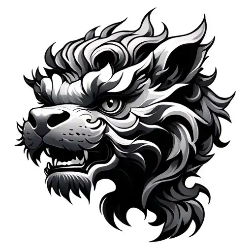 Foo Dog tattoo design idea