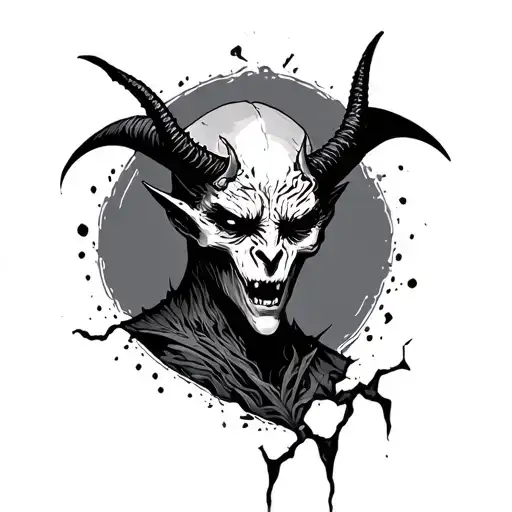 kind devil alone broken tattoo design idea