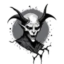 kind devil alone broken tattoo design idea