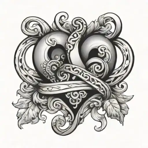 heart and infinity symbol tattoo design idea