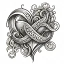 heart and infinity symbol tattoo design idea
