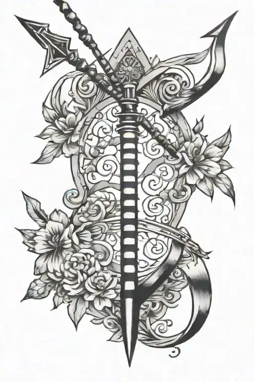 bow and arrow back back tattoo tattoo design idea