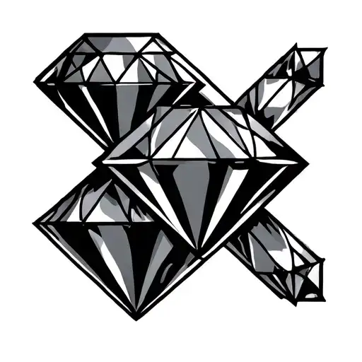diamond inspired by angola minning tattoo design idea