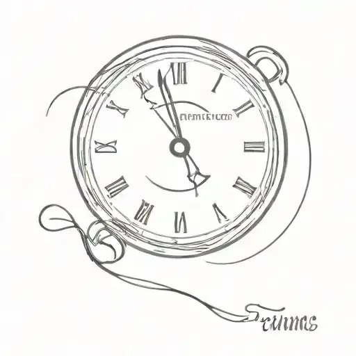 time waits tattoo design idea