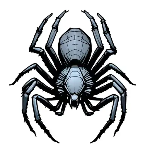 cybersiglism spider crawling tattoo design idea