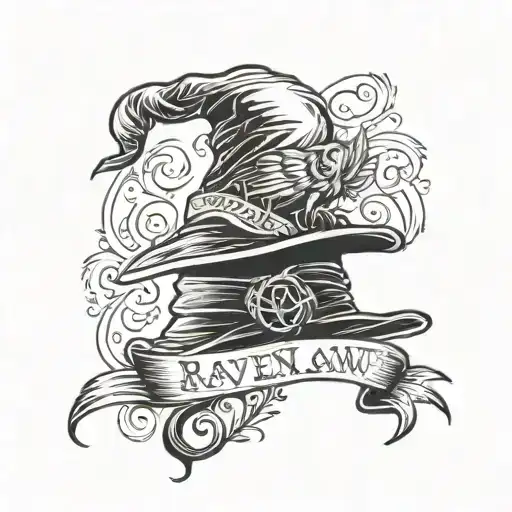 ravenclaw and sorting hat and i solemnly swear that I am up to no good  tattoo design idea