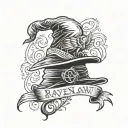 ravenclaw and sorting hat and i solemnly swear that I am up to no good  tattoo design idea