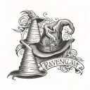 ravenclaw and sorting hat and i solemnly swear that I am up to no good  tattoo design idea