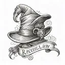 ravenclaw and sorting hat and i solemnly swear that I am up to no good  tattoo design idea