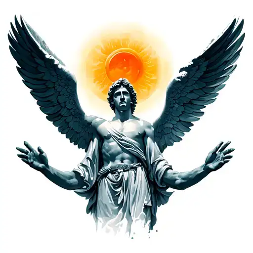 Icarus reaching for the sun tattoo design idea
