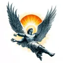 Icarus reaching for the sun tattoo design idea