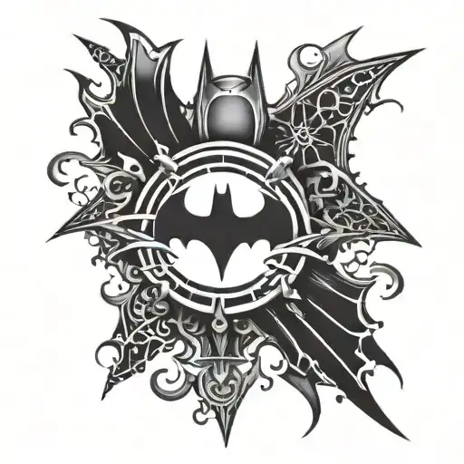 Batman symbol with spikes tattoo design idea