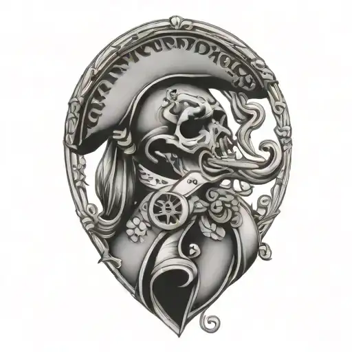 gadsden flag flintlock pistols tattoo design idea