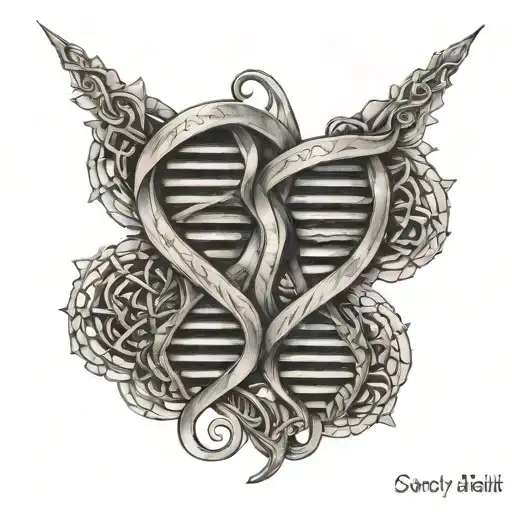 Twin brother with dna double helix tattoo design idea