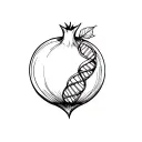 pomegranate with DNA helix's inside gothic tattoo design idea