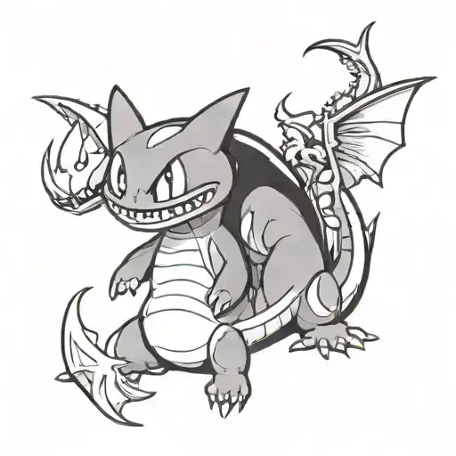 dratini and gengar Pokémon tattoo design idea
