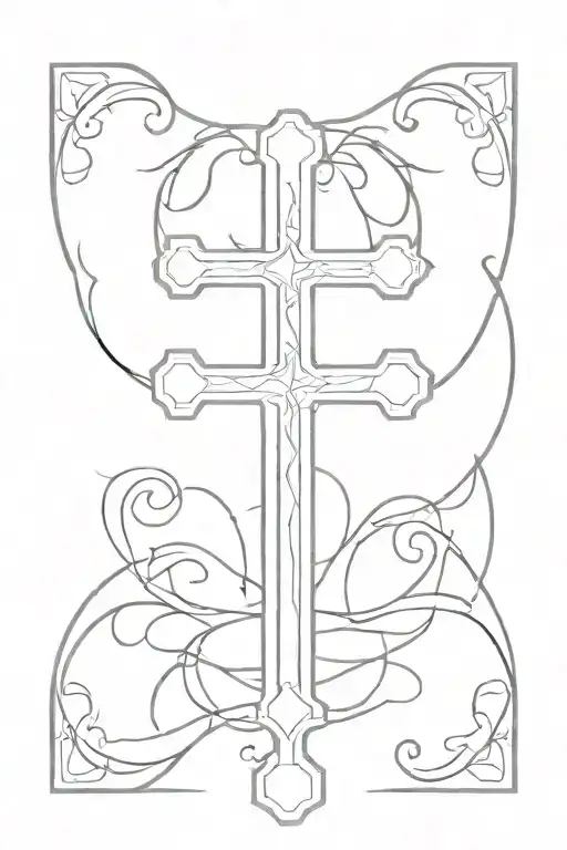 orthodox cross tattoo design idea