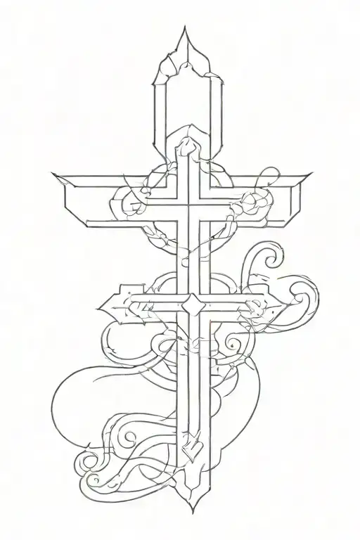 Orthodox Cross tattoo design idea