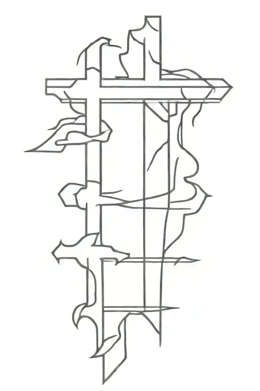 orthodox cross tattoo design idea