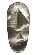 Aztec pyramid surrounded tattoo design idea