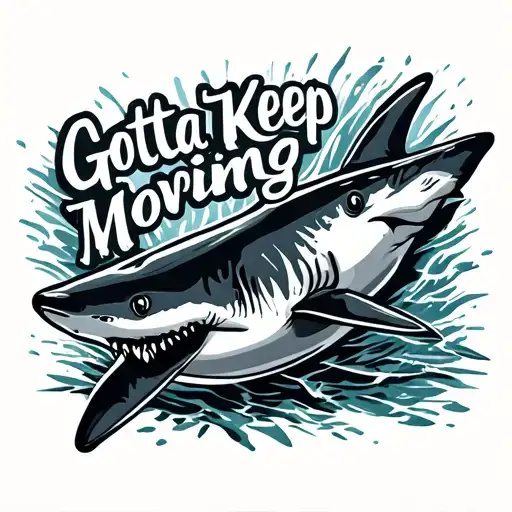 shark swimming with the saying gotta keep moving  tattoo design idea