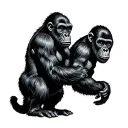 apes standing tattoo design idea