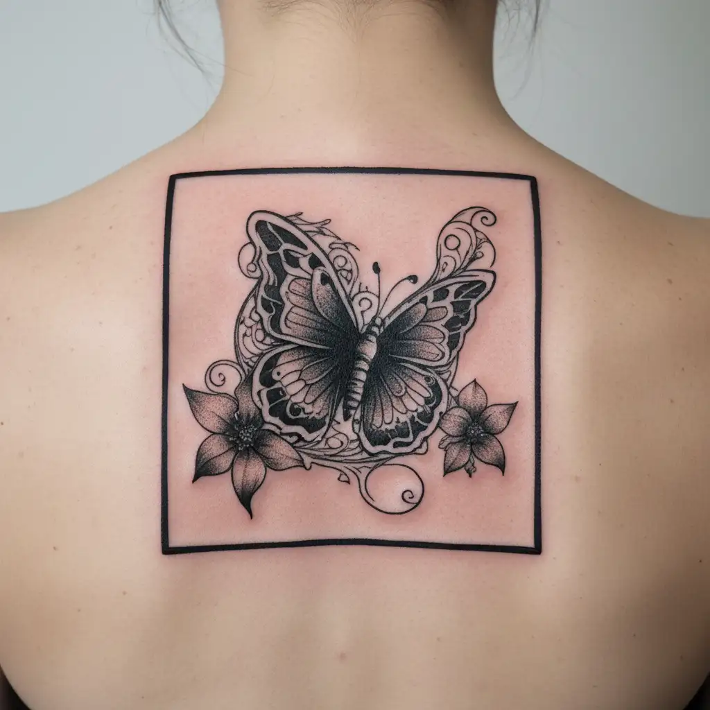 a tattoo that symbolizes resilience,love for family and love for peace of mind with a bit of butterfly  tattoo design idea