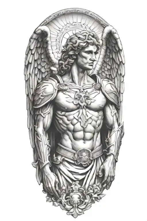 Saint Michael Angel tattoo design idea
