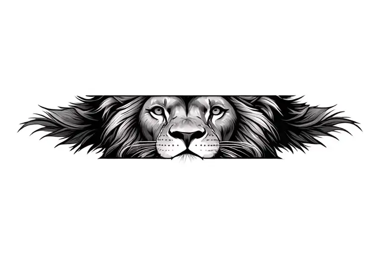 lion face tattoo design idea