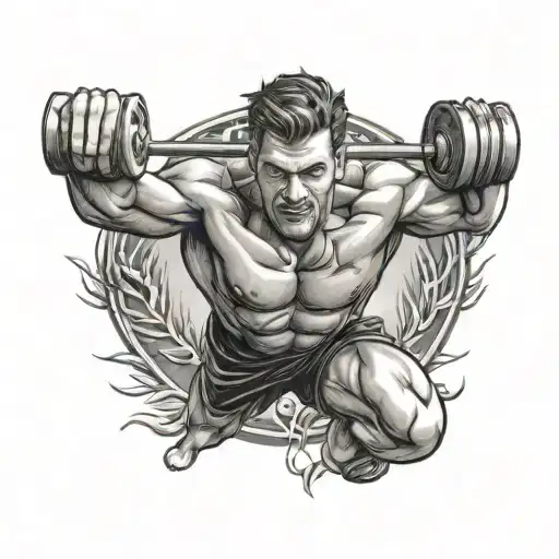 gymnastics man tattoo design idea