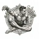 gymnastics man tattoo design idea