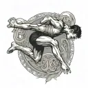 gymnastics man tattoo design idea