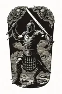 Roman gladiator fighting tattoo design idea