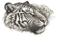 Tiger face tattoo design idea