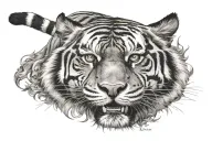 Tiger face tattoo design idea
