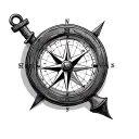 Compass Anchor tattoo design idea