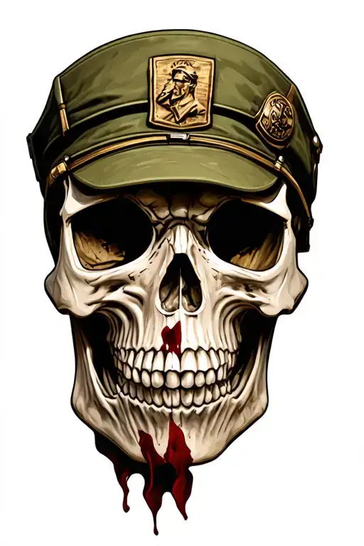 military skull tattoo design idea