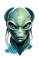alien face tattoo design idea