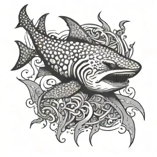Indian Tribal whale shark  tattoo design idea