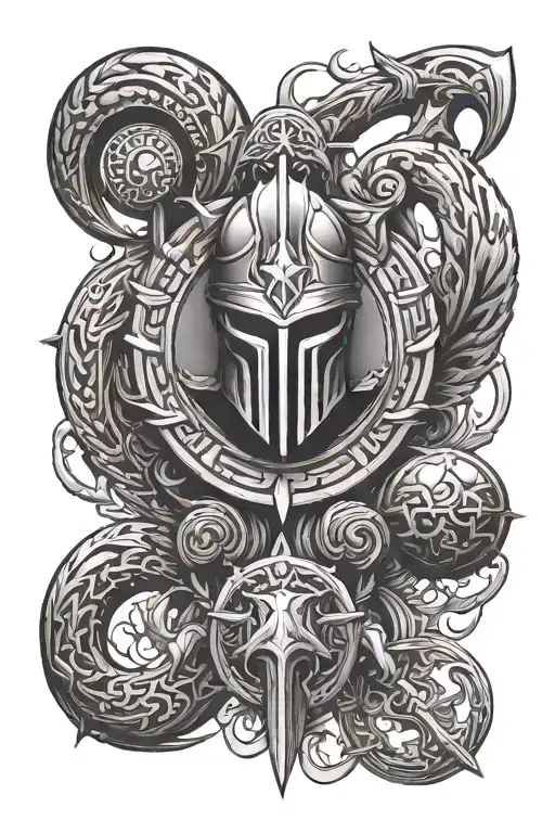 ares greek god symbol in alchemy tattoo design idea
