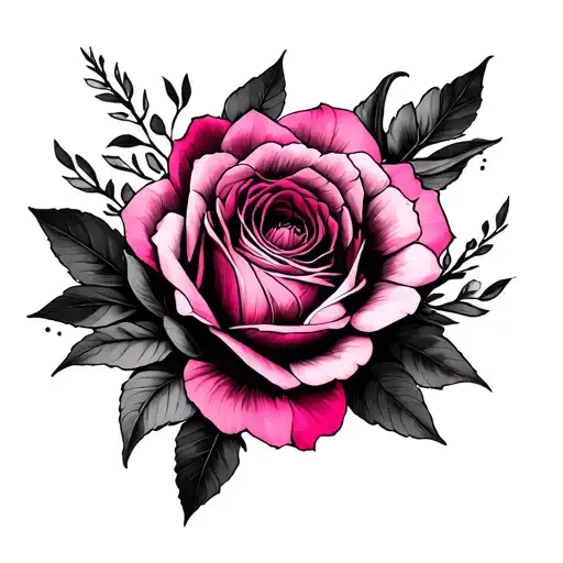 pink and prenim tattoo design idea