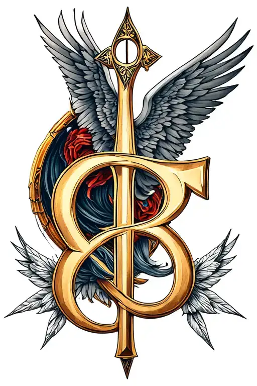 chi rho alpha and omega tattoo design idea