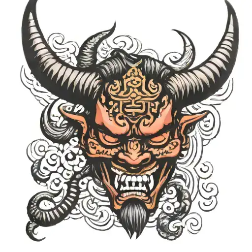 devil horns tattoo design idea