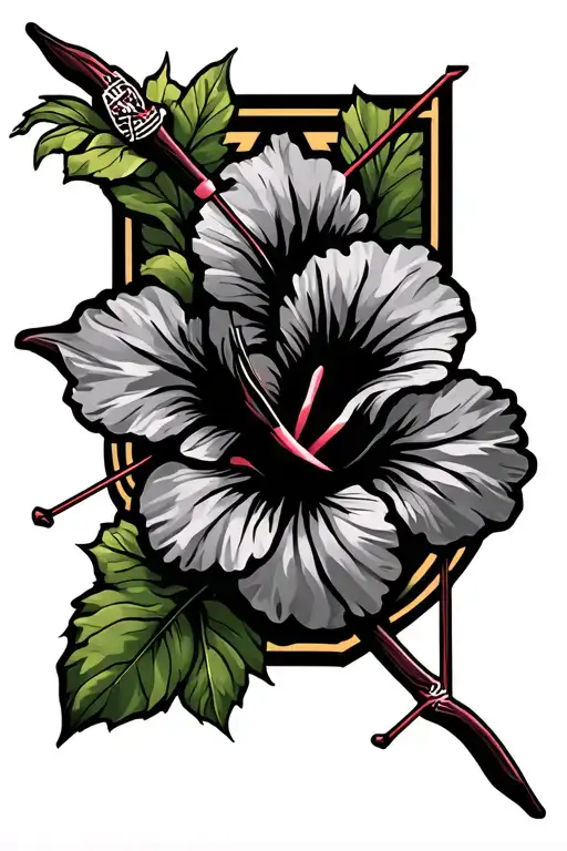 Hibiscus Logo for Archery Team tattoo design idea