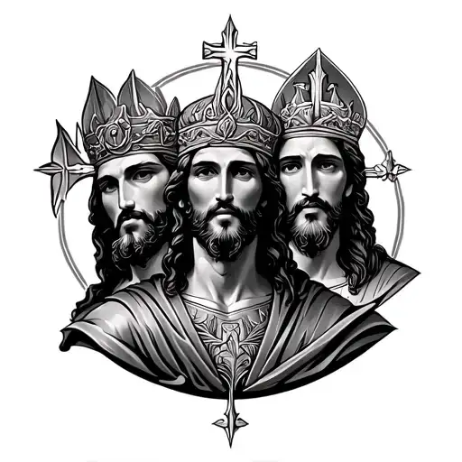  3 kings of jesus tattoo design idea
